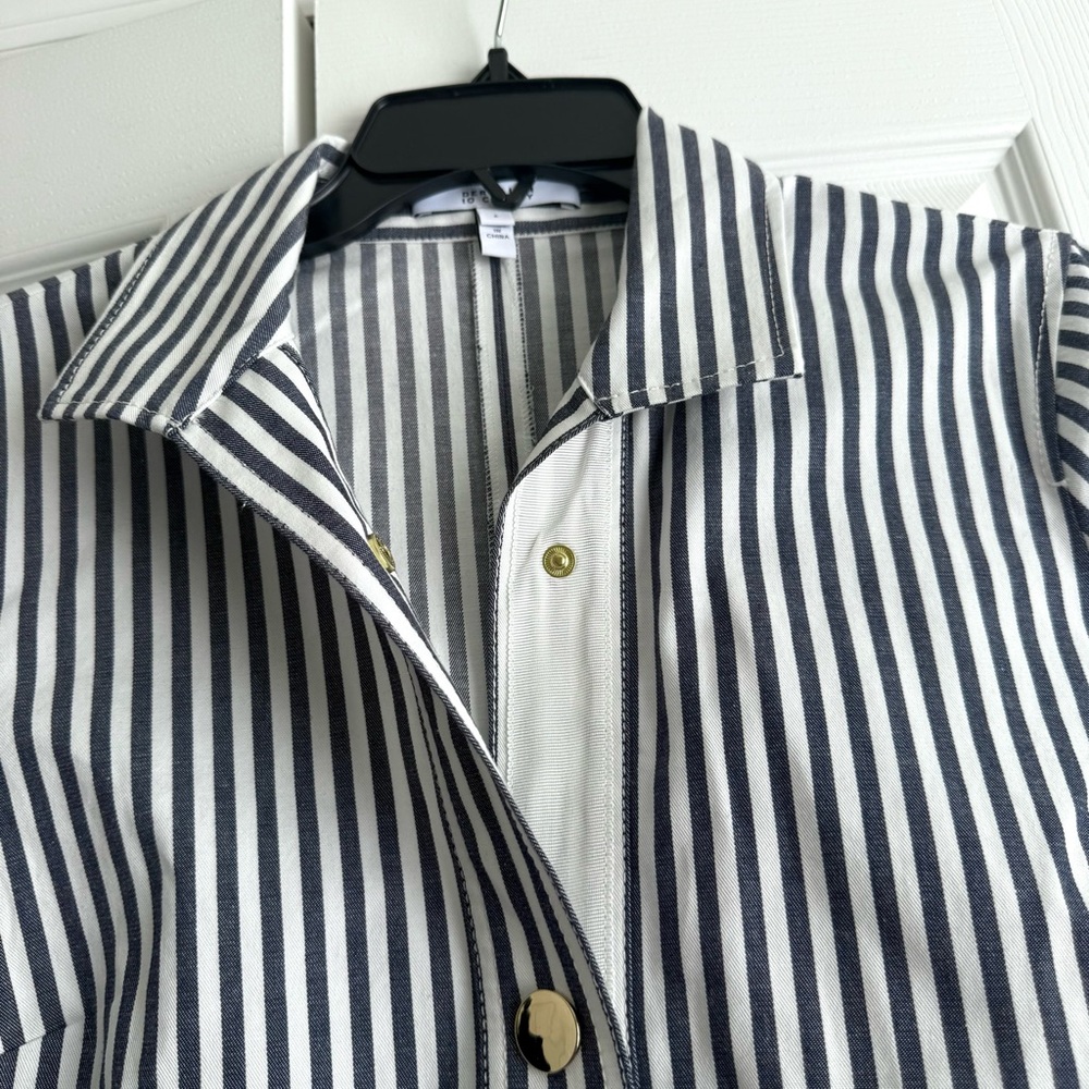 Derek Lam 10 Crosby Striped Utility Shirt Dress - Picture 3 of 7